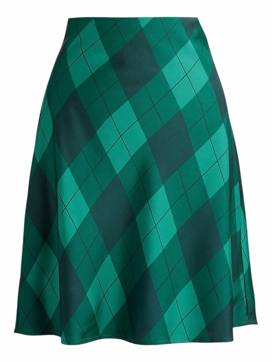 J. Crew Dresses & Skirts - NWT! J. Crew Dark Green Argyle Mini Bias-Cut Slip Skirt. Size XXL.